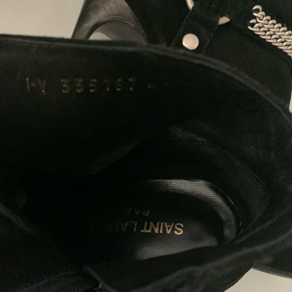SAINT LAURENT PARIS Chain Harness Stiletto Heel Bootie - Picture 14 of 15
